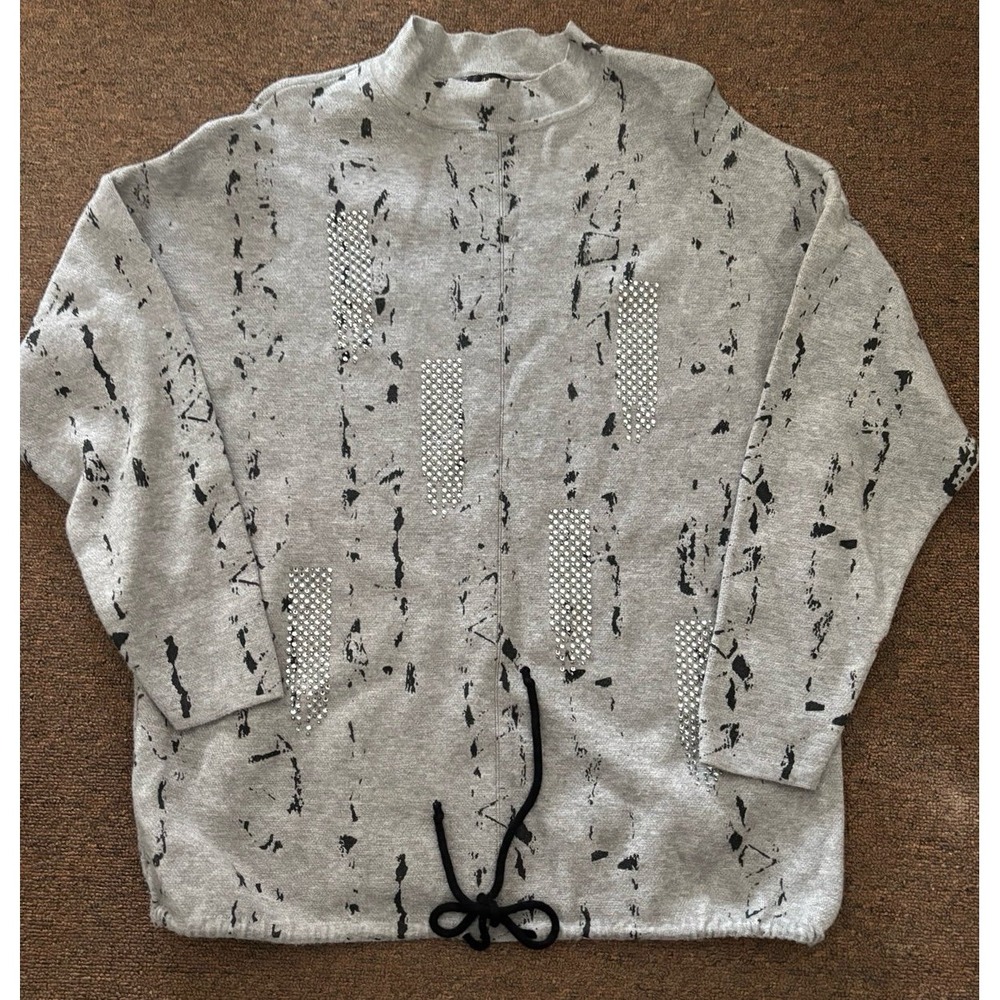 Jane&John sweater mock neck tunic with embellishments‎ size XL